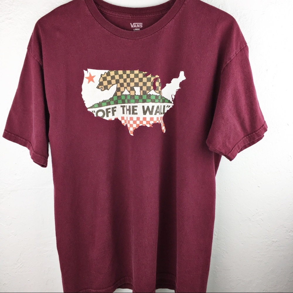 Large Vans T Shirt | Vans off the wall Cali Flag